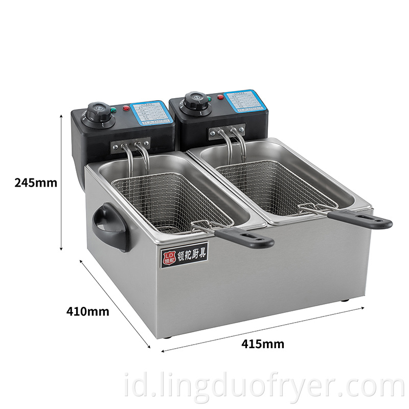 4l+4l Double Baskets Double Screen Electric Fryer Size